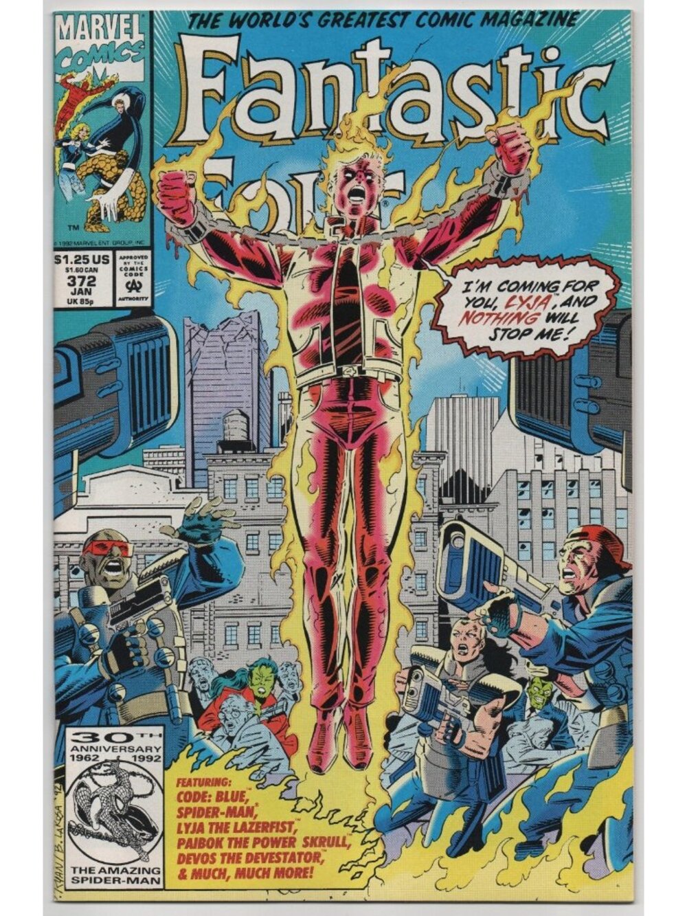 Fantastic Four 372 Marvel Comics 1993 VF/NM 9.0 Spider-Man Direct Edition